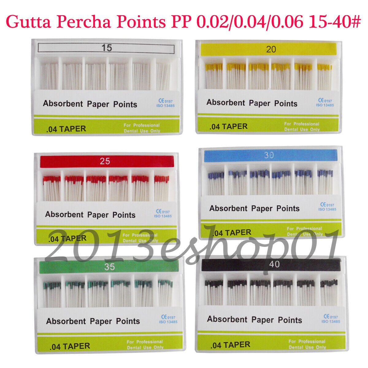 Dental Endo Gutta Absorbent Paper Points Fiber Taper Pp 0.04/0.06/0.02 15#-40#